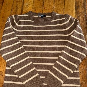 Kiehl James Patrick Brown and White Striped Sweater